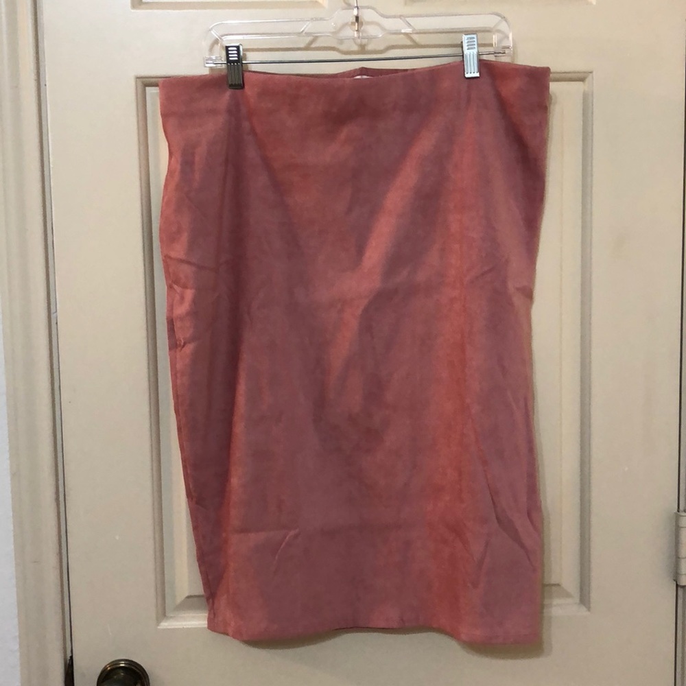 Faux Suede Pencil Skirt